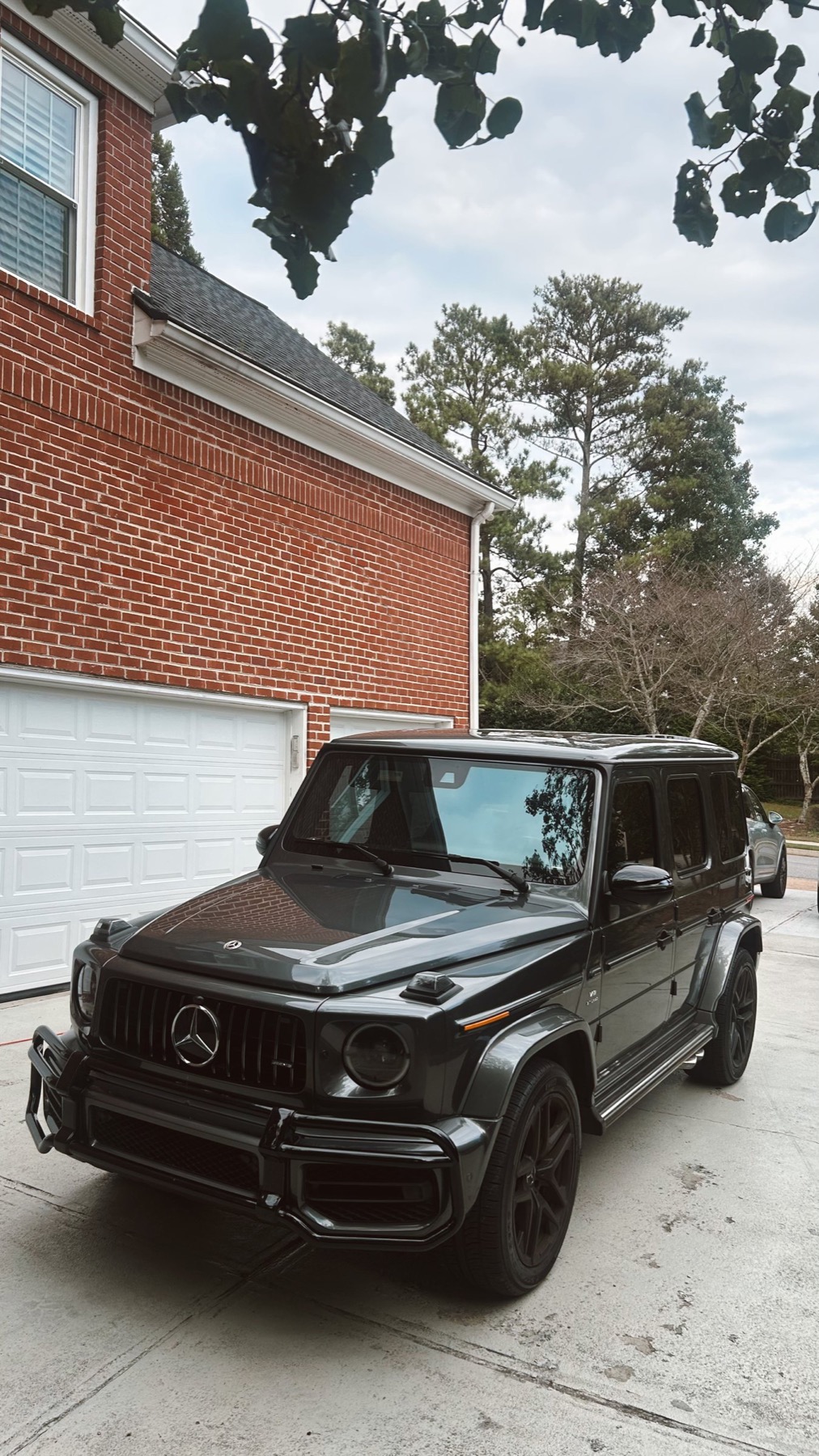 Black Mercedes-AMG G 63 after a mobile detail in an Atlanta driveway